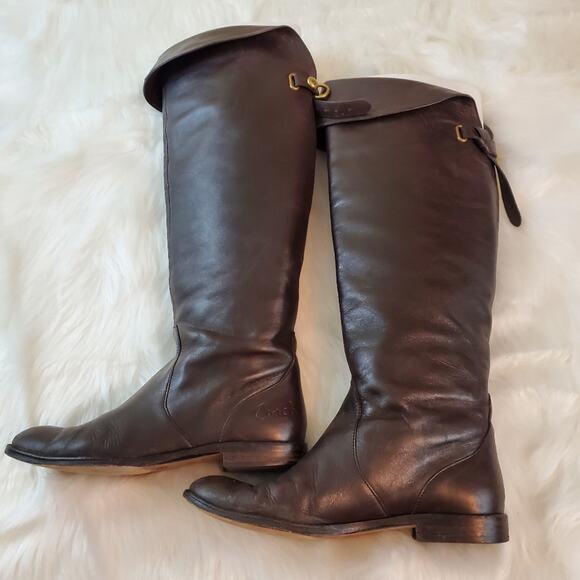 Coach Cheyenne Size 6 Chestnut Leather Riding Boot - Picture 3 of 15